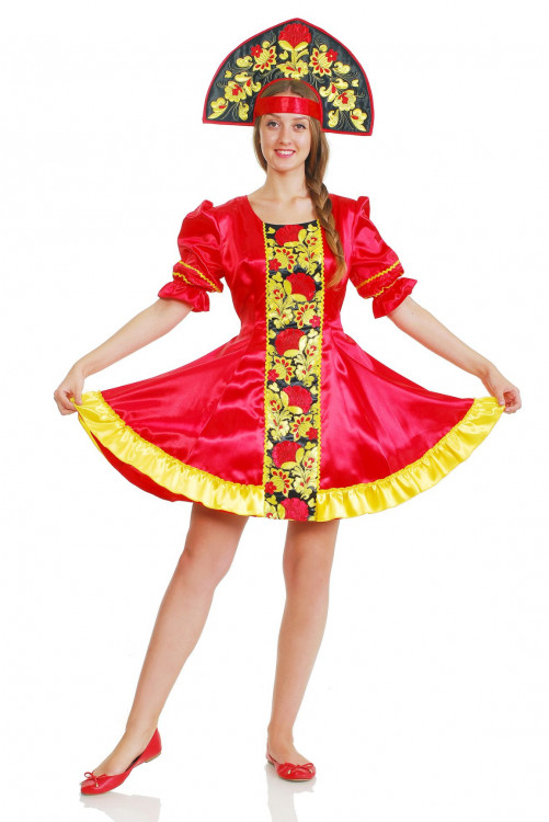Карнавальный костюм Хохлома с вышивкой взрослый
